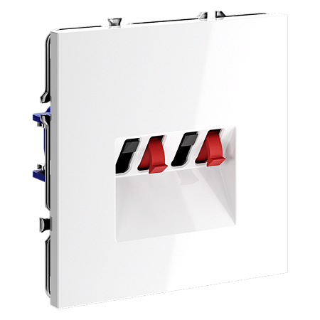 Розетка акустическая встраиваемая VOLTUM S70 4-местная, (белый глянцевый) VLS060301