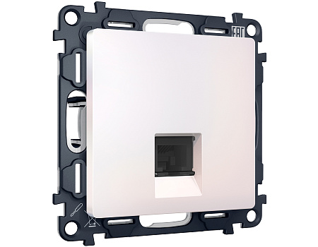 Комплект механизма компьютерной розетки RJ-45 (8P8C) CAT6A экранированной с автоматической защитной шторкой Ambrella Volt Alfa MA212005 Комплект механизма компьютерной розетки RJ-45 (8P8C) CAT6A экранированной с автоматической защитной шторкой Ambrella Volt Alfa MA212005