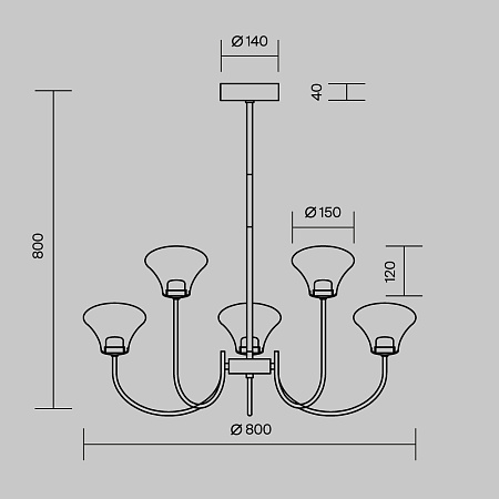 Люстра на штанге светодиодная Maytoni Dynasty MOD402PL-L30BS3K Люстра на штанге светодиодная Maytoni Dynasty MOD402PL-L30BS3K