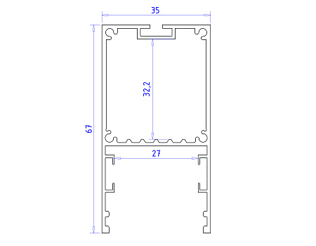 Профиль для ленты до 32мм 35*67мм ILLUMINATION GP3000BK