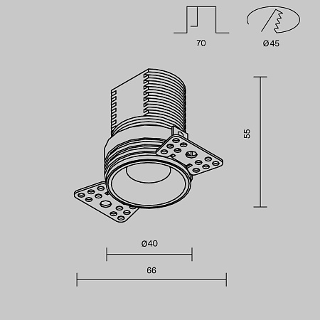 Светильник встраиваемый светодиодный Maytoni Mini DL059-7W3K-TRS-B