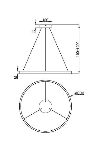 Люстра подвесная светодиодная Maytoni Rim MOD058PL-L42WK Люстра подвесная светодиодная Maytoni Rim MOD058PL-L42WK