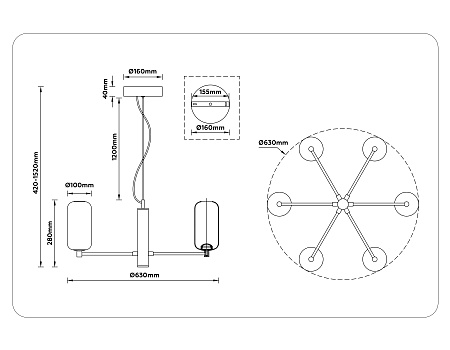 Люстра подвесная светодиодная Ambrella light HIGH LIGHT LH11107