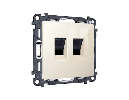 Комплект механизма компьютерной двойной розетки RJ-45 (8P8C) CAT6 с автоматической защитной шторкой MA MA312110