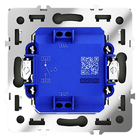 Выключатель с самовозвратом встраиваемый VOLTUM S70 одноклавишный (титан) VLS010606