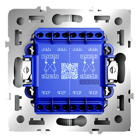 Выключатель двухклавишный перекрестный встраиваемый 10А Voltum S70 (белый) VLS020502