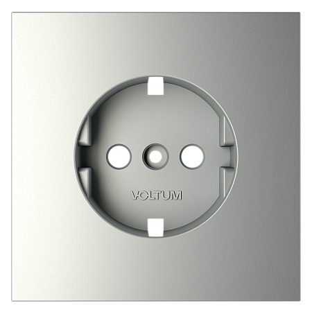 Накладка для розетки с заземлением Voltum S70 (сталь) VLS000605