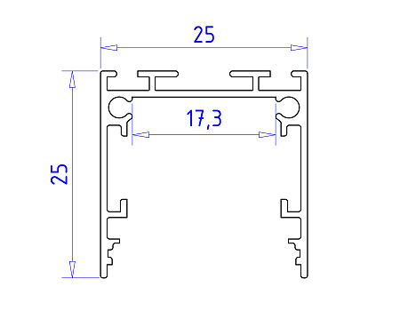 Профиль для ленты до 23мм 25*25мм ILLUMINATION GP2500WH