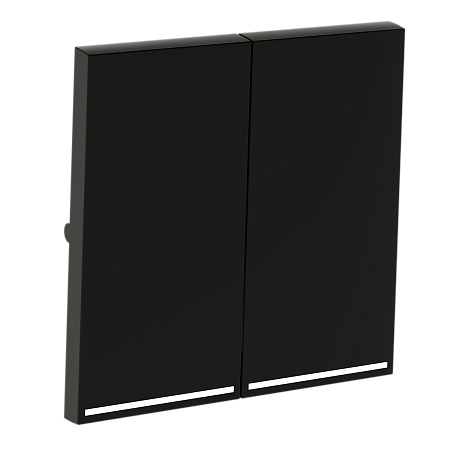 Клавиши для выключателя/переключателя двухклавишного с подсветкой Voltum S70 (черный матовый) VLS000408