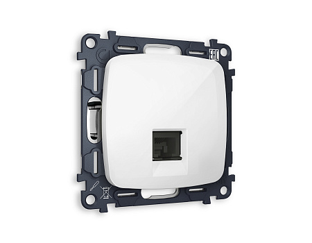 Комплект механизма компьютерной розетки RJ-45 (8P8C) CAT6A экранированной с защитной шторкой Omega MO112005