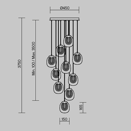 Люстра подвесная светодиодная Maytoni Biology MOD367PL-L30BBSK Люстра подвесная светодиодная Maytoni Biology MOD367PL-L30BBSK