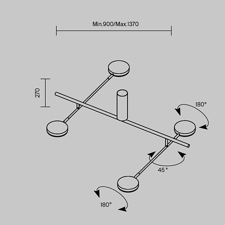 Люстра потолочная светодиодная Maytoni Fad MOD070CL-L30B3K