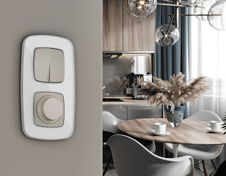 Комплект механизма 2-клавишного перекрестного выключателя 10A Omega MO363030