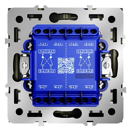 Выключатель двухклавишный перекрестный встраиваемый 10А Voltum S70 (шелк) VLS020504 Выключатель двухклавишный перекрестный встраиваемый 10А Voltum S70 (шелк) VLS020504
