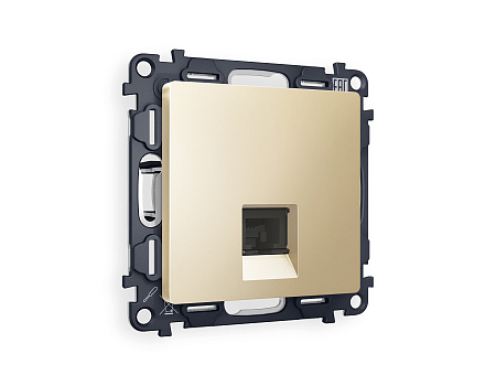 Комплект механизма компьютерной розетки RJ-45 (8P8C) CAT6A экранированной с автоматической защитной шторкой Ambrella Volt Alfa MA612005