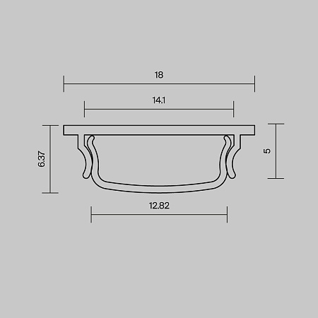 Алюминиевый профиль накладной с вертикальным изгибом 18x6 (2м.) Maytoni ALM-1806-S-2M 631016 Алюминиевый профиль накладной с вертикальным изгибом 18x6 (2м.) Maytoni ALM-1806-S-2M 631016