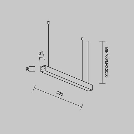 Линейный светильник светодиодный 4000К 500*35*35мм Maytoni LL312010