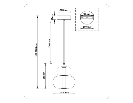 Светильник подвесной светодиодный Ambrella light HIGH LIGHT LH11052