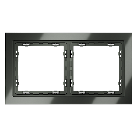 Рамка стеклянная VOLTUM S70 на 2 поста, (титан, стекло) VLS110206