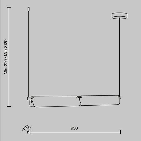 Светильник подвесной светодиодный Maytoni Flat MOD296PL-L20BS3K