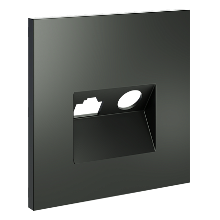 Накладка для розетки TV+RJ45 кат. 6 Voltum S70 (титан) VLS002706