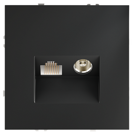 Розетка телевизионная встраиваемая TV+RJ45 кат. 6 Voltum S70 (графит) VLS060707 Розетка телевизионная встраиваемая TV+RJ45 кат. 6 Voltum S70 (графит) VLS060707