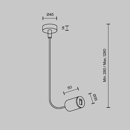 Ввод питания боковой Maytoni Flarity TRA154C-SB1-B