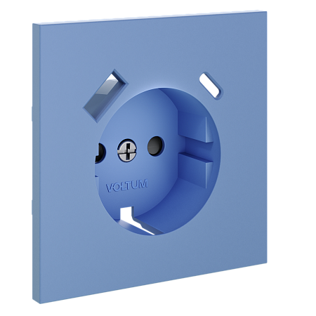 Накладка для розетки с заземлением и защитными шторками, с USB A+C Voltum S70 (деним) VLS001015