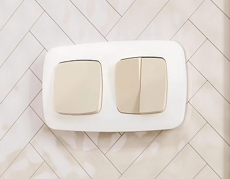 Комплект механизма 2-клавишного перекрестного выключателя 10A Omega MO323030