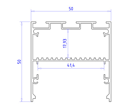 Профиль для ленты до 41мм 50*50мм ILLUMINATION GP3100BK