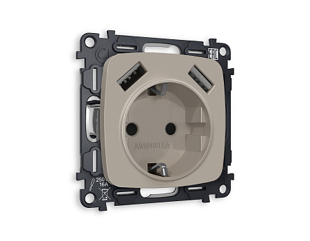 Комплект механизма электрической розетки Ambrella Volt OMEGA MO369010