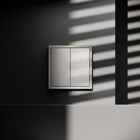 Проходной переключатель встраиваемый VOLTUM S70 двухклавишный (шелк) VLS020304