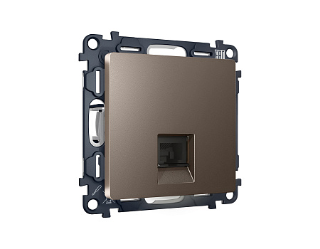 Комплект механизма компьютерной розетки RJ-45 (8P8C) CAT6A экранированной с автоматической защитной шторкой Ambrella Volt Alfa MA642005