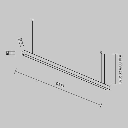 Линейный светильник светодиодный 3000К 2000*50*50мм Maytoni LL312031