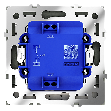 Выключатель встраиваемый VOLTUM S70 одноклавишный с подсветкой (титан) VLS010206