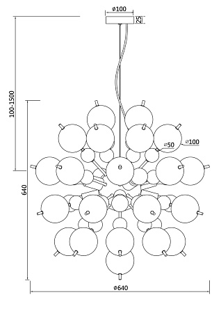 Светильник подвесной Maytoni Bolla MOD133PL-08BS