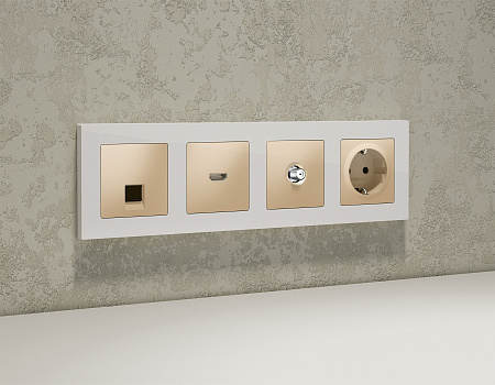 Комплект механизма TV розетки SAT 5-2400MHz 3.5dB Ambrella Volt Alfa MA613050 Комплект механизма TV розетки SAT 5-2400MHz 3.5dB Ambrella Volt Alfa MA613050