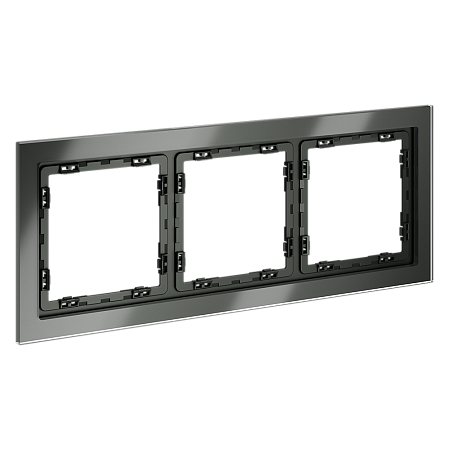 Рамка стеклянная VOLTUM S70 на 3 поста, (титан, стекло) VLS110306 Рамка стеклянная VOLTUM S70 на 3 поста, (титан, стекло) VLS110306