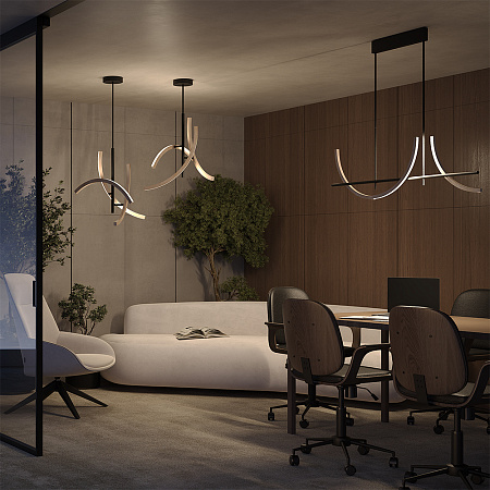 Люстра на штанге светодиодная Maytoni Wabi MOD428PL-L27BK Люстра на штанге светодиодная Maytoni Wabi MOD428PL-L27BK