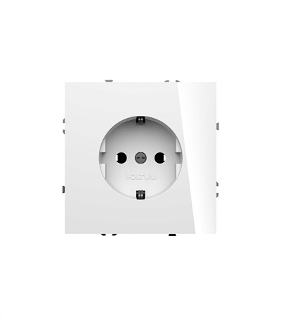 Розетка встраиваемая VOLTUM S70 с заземлением и защитными шторками, (белый глянцевый) VLS040201 Розетка встраиваемая VOLTUM S70 с заземлением и защитными шторками, (белый глянцевый) VLS040201