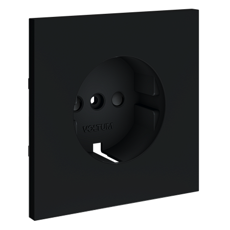 Накладка для розетки с заземлением и защитными шторками Voltum S70 (графит) VLS000707