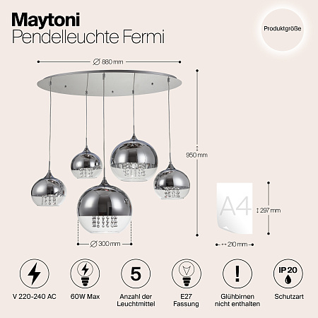 Светильник подвесной Maytoni Fermi P140-PL-170-5-N Светильник подвесной Maytoni Fermi P140-PL-170-5-N