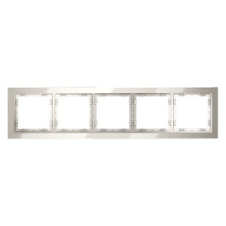 Рамка стеклянная VOLTUM S70 на 5 постов, (кашемир, стекло) VLS110503