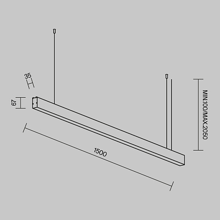 Линейный светильник светодиодный 4000К 1500*67*35мм Maytoni LL312038 Линейный светильник светодиодный 4000К 1500*67*35мм Maytoni LL312038