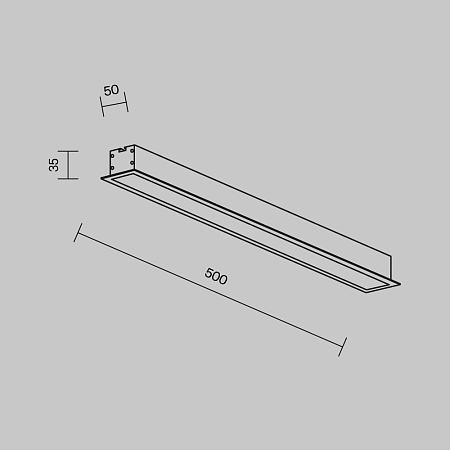 Линейный светильник светодиодный встраиваемый 3000К 500*50*35мм Maytoni LL313001