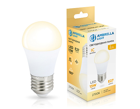 Лампа светодиодная G45 13W E27 2700K Ambrella light 451303