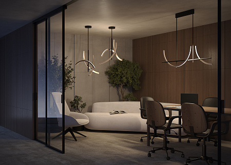 Люстра на штанге светодиодная Maytoni Wabi MOD428PL-L27BK Люстра на штанге светодиодная Maytoni Wabi MOD428PL-L27BK