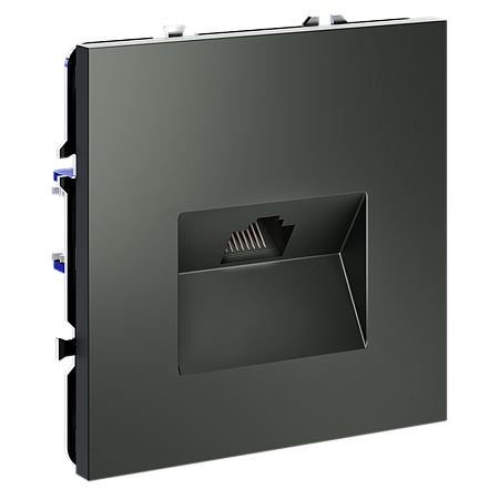 Розетка компьютерная встраиваемая VOLTUM S70 RJ45 кат.6, (титан) VLS060106