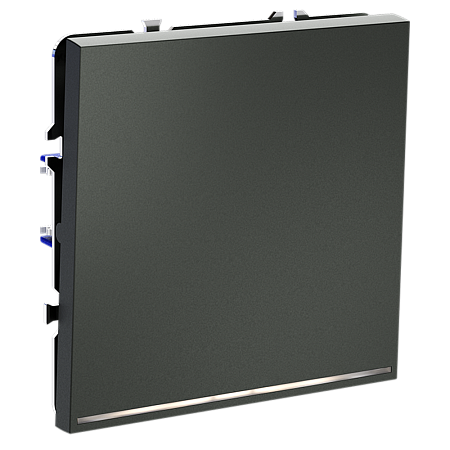 Выключатель встраиваемый VOLTUM S70 одноклавишный с подсветкой (титан) VLS010206