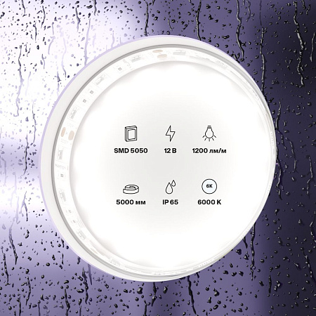Светодиодная лента 14,4Вт/м 12V IP65 6000K Maytoni 10133